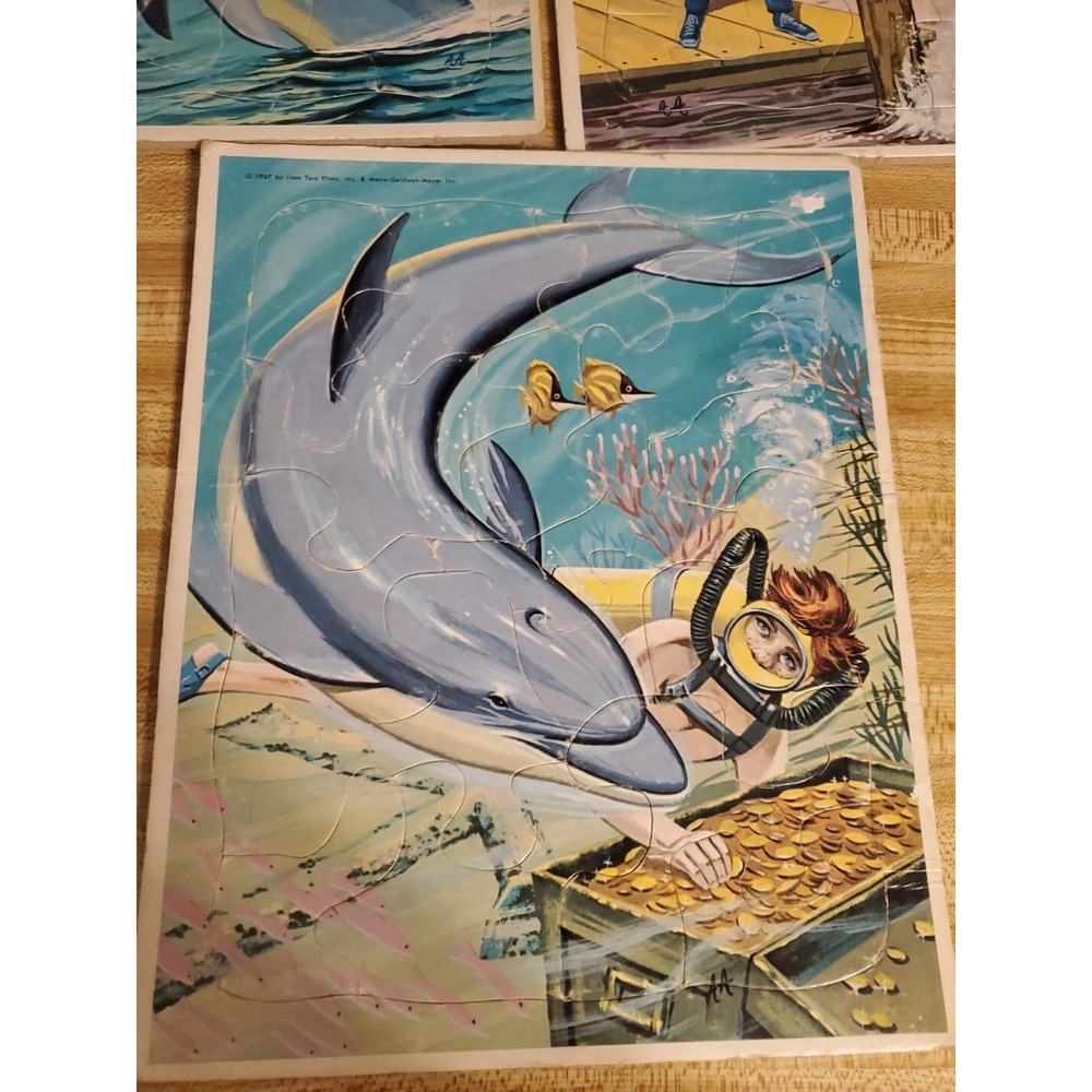 3 Flipper Tray Puzzles Flipper Underwater Adventures Puzzles 1967 - Picture 2 of 6